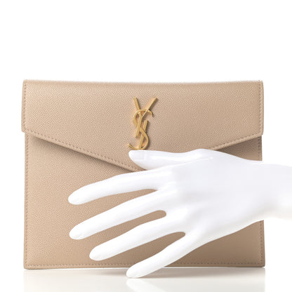 Saint Laurent Grain De Poudre Uptown Baby Pouch Beige 2 of 7
