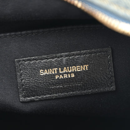 Saint Laurent Denim Matelasse Quilted Summer Embroidered Classic Monogram Camera Bag Blue 6 of 11