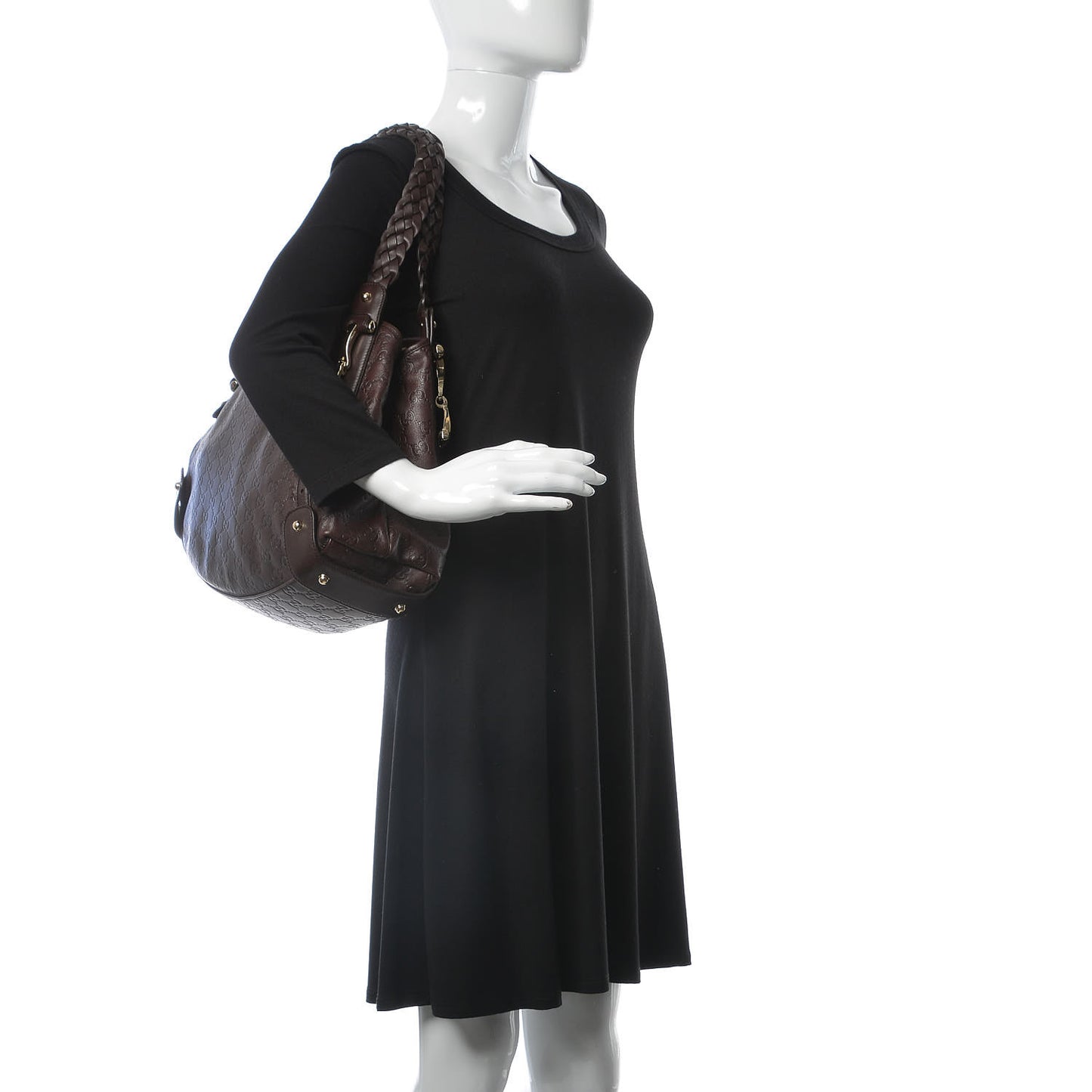 Guccissima Medium Pelham Shoulder Bag Dark Brown