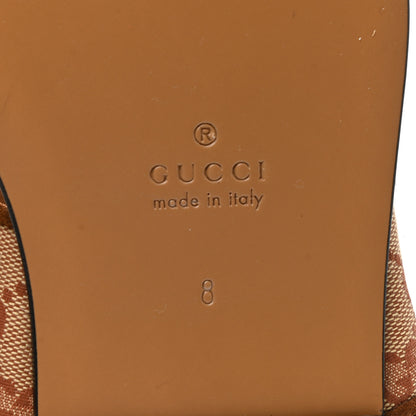Gucci Canvas GG Monogram Mens Slingback Flat Sandals 8 Beige Ruggine Cuir 6 of 9