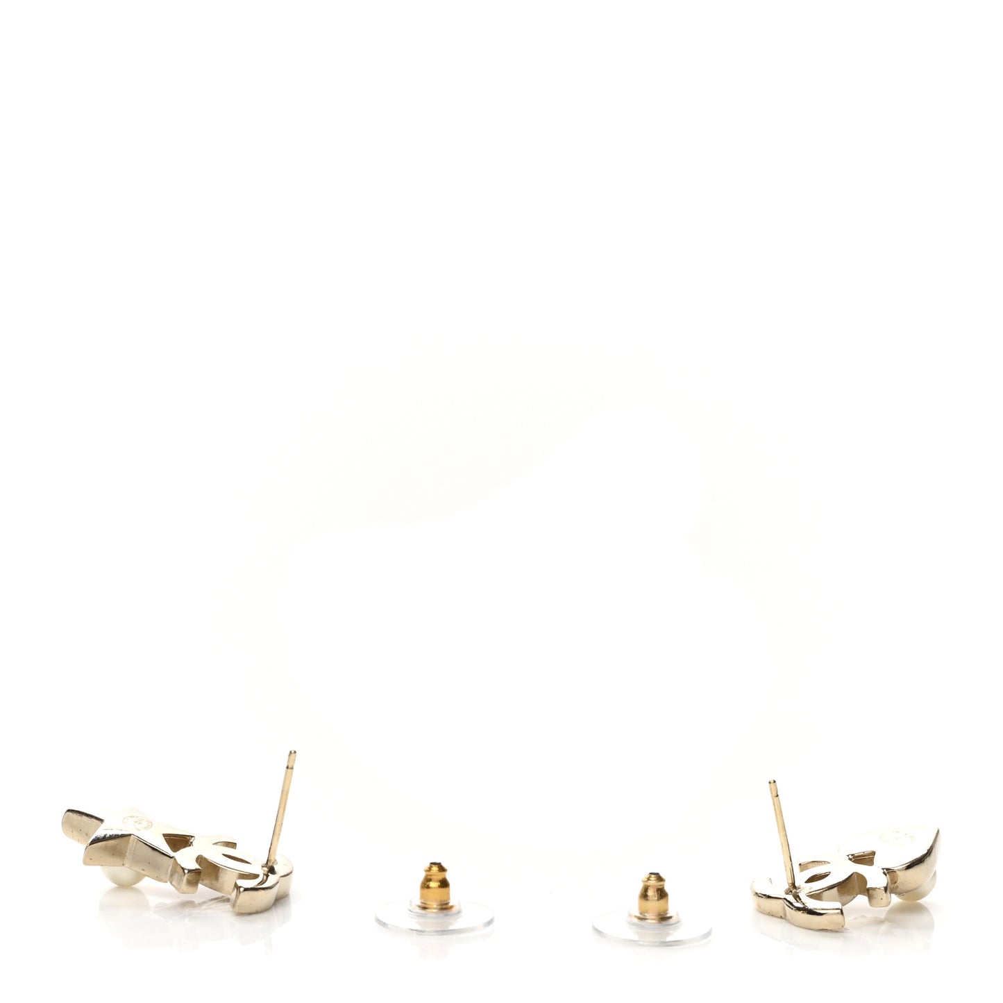 Crystal Pearl Charming Winter CC Star Heart Earrings Gold