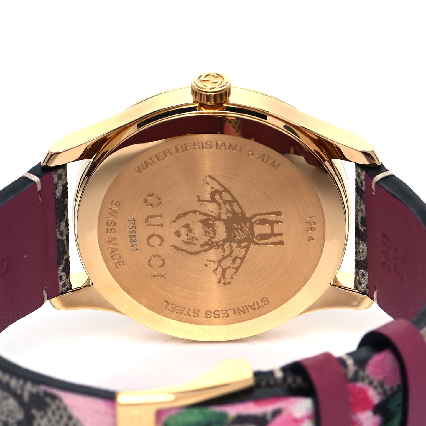 Stainless Steel Canvas 38mm G-Timeless Supreme GG Blooms Quartz Watch Brown
