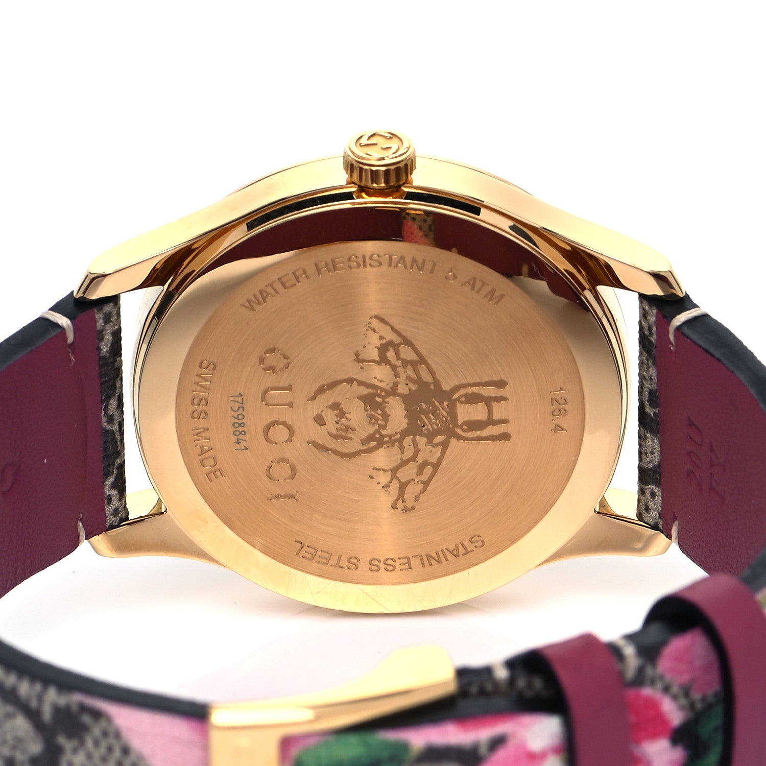 Gucci Stainless Steel Canvas 38mm G-Timeless Supreme GG Blooms Quartz Watch Brown 4 of 5