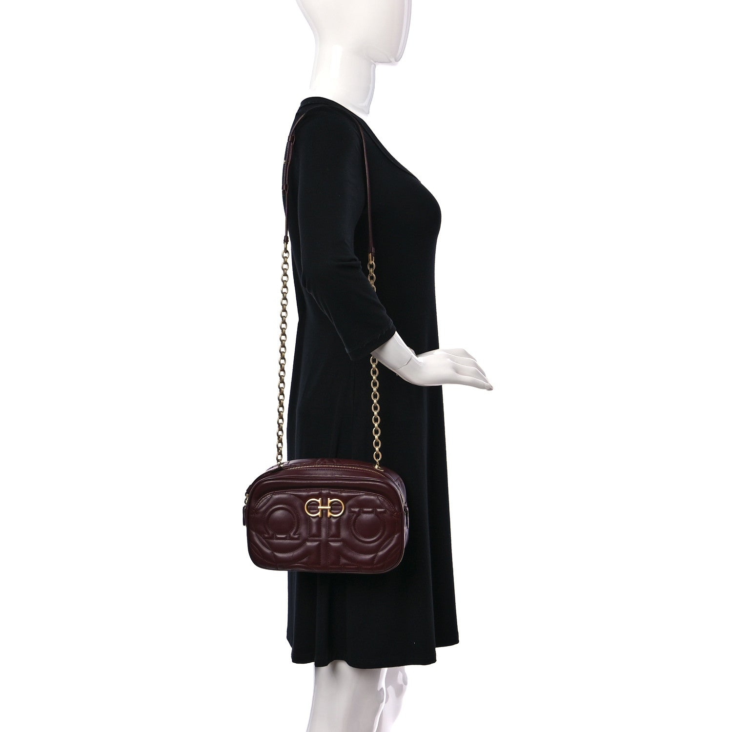 Salvatore Ferragamo Calfskin Quilted Gancini Camera Bag 2 of 7
