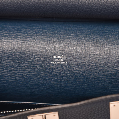 Hermes Taurillon Clemence Jypsiere 28 Bleu de Prusse 6 of 10