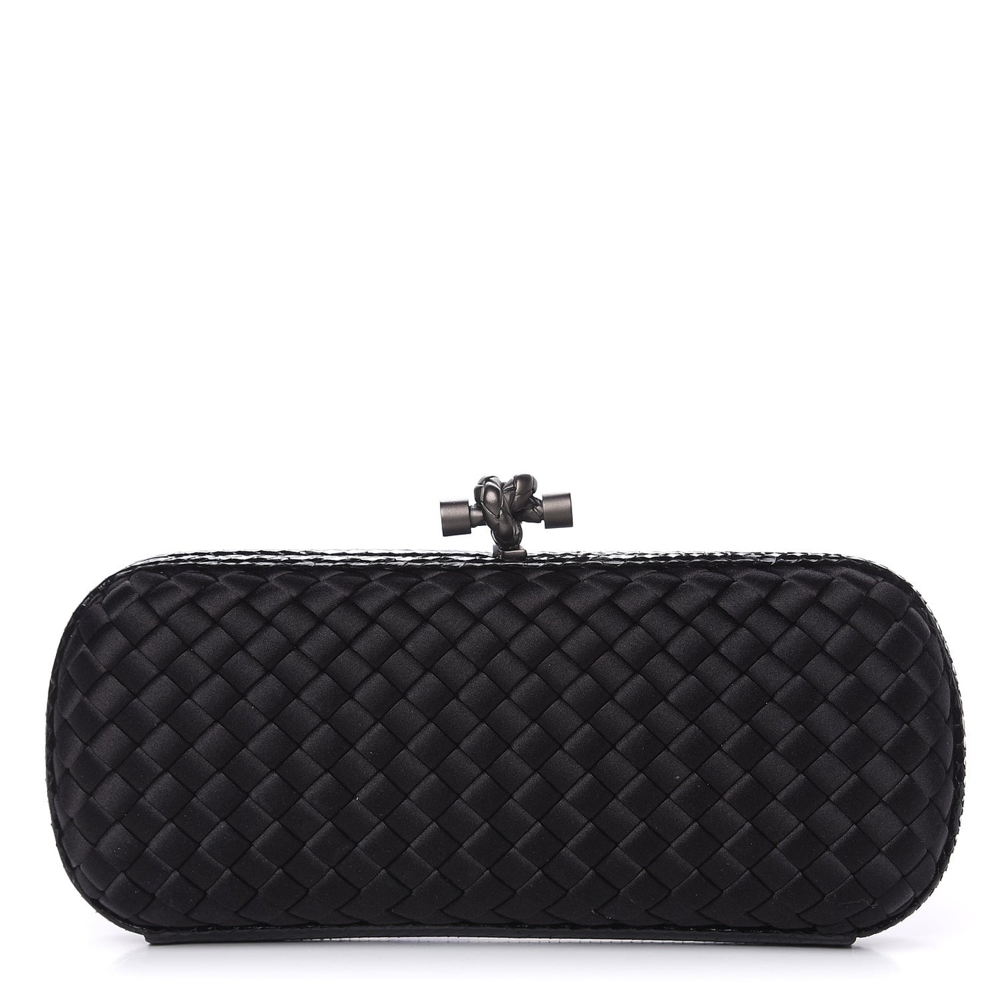Satin Ayers Intreccio Impero Stretch Knot Clutch Black