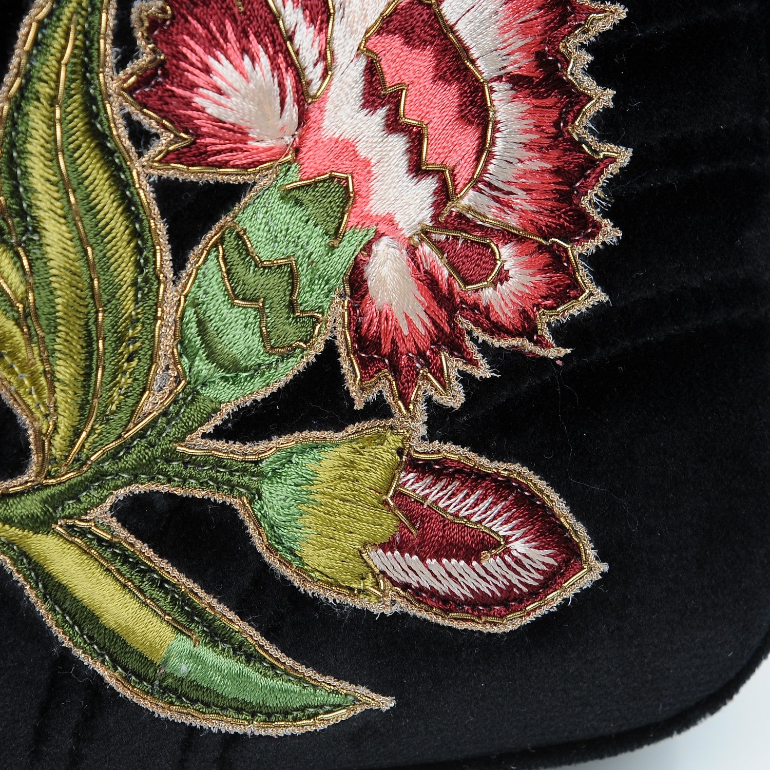 Gucci Velvet Matelasse Loved Embroidered Medium GG Marmont Shoulder Bag Black 8 of 8