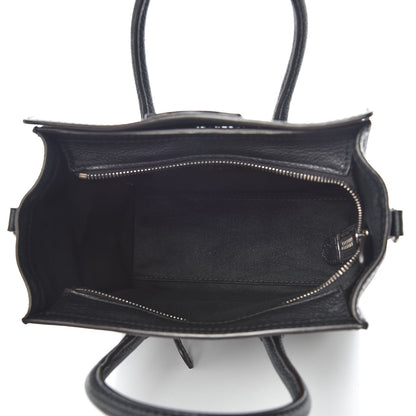Celine Drummed Calfskin Nano Luggage Black 7 of 8