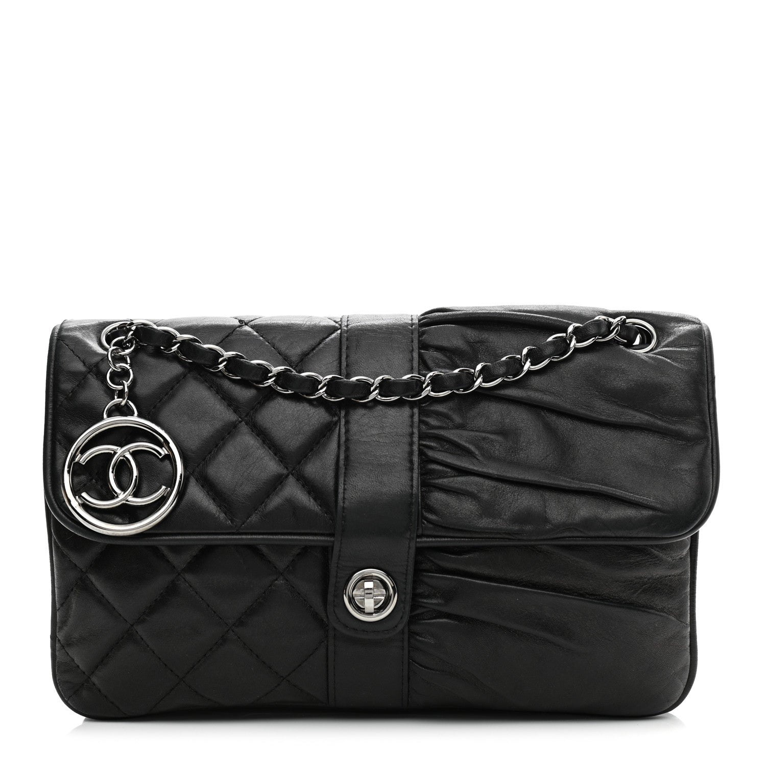 Chanel Lambskin Quilted Pile Ou Face Flap Black 1 of 11