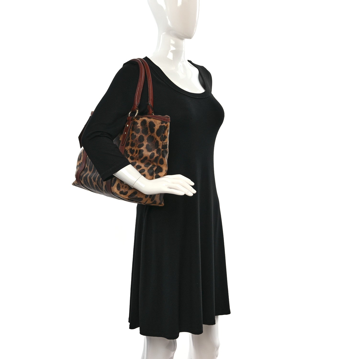 Dolce & Gabbana Coated Canvas Leopard Print Tote 2 of 12