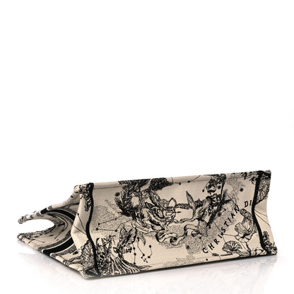 Christian Dior Canvas Embroidered Large Toile De Jouy Book Tote Latte 3 of 11