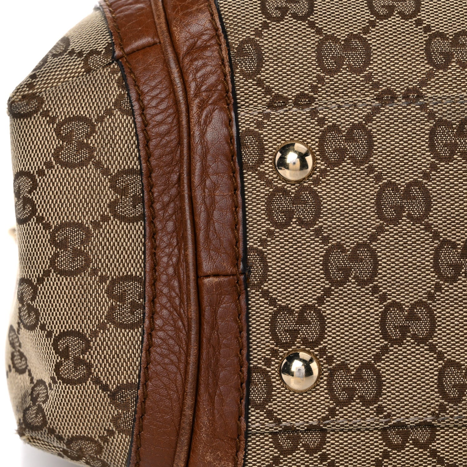 Gucci Monogram Cellarius Calfskin Medium Bella Hobo Beige Ebony Cuir 34 of 36