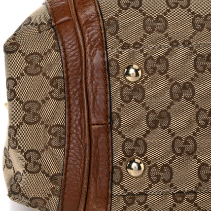 Gucci Monogram Cellarius Calfskin Medium Bella Hobo Beige Ebony Cuir 34 of 36