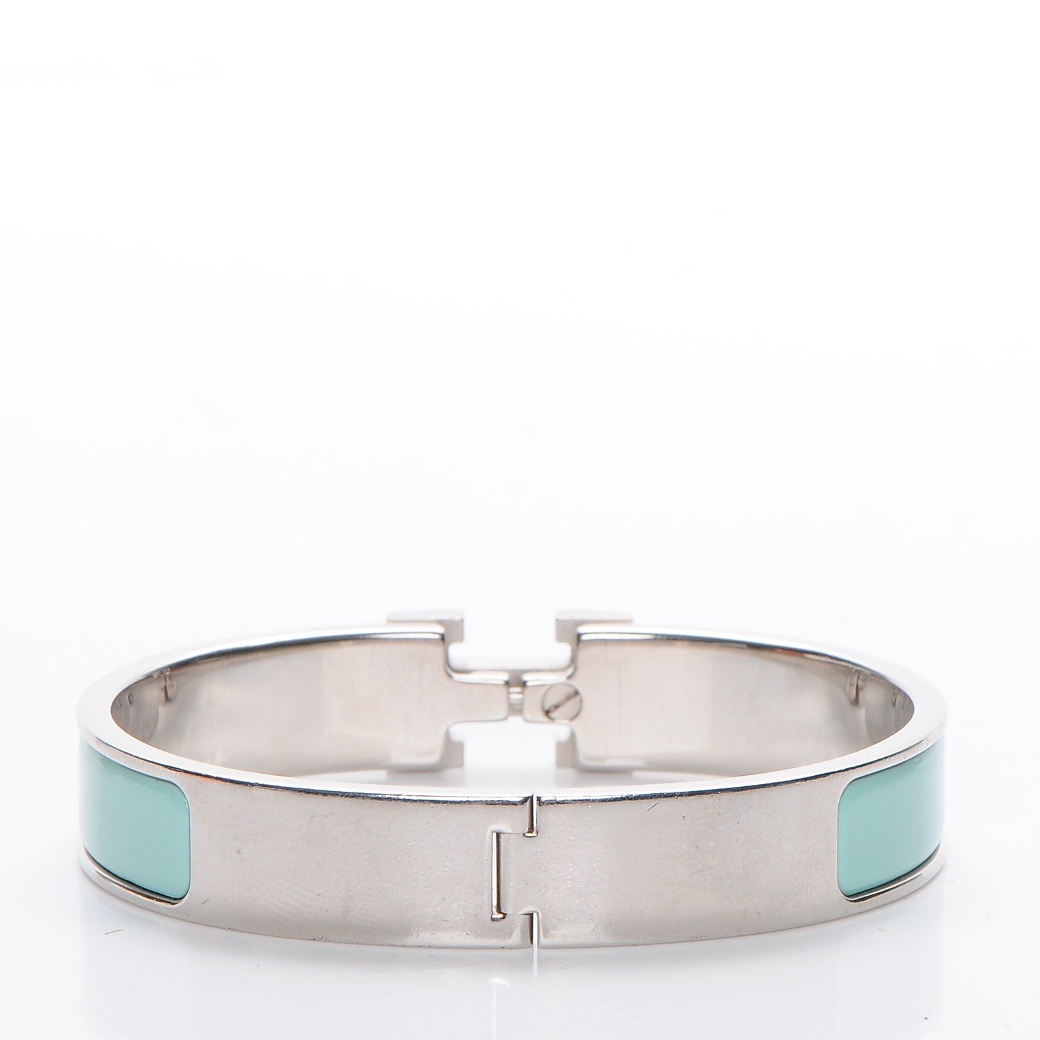Hermes Enamel Narrow Clic Clac H Bracelet PM Lagoon 4 of 5