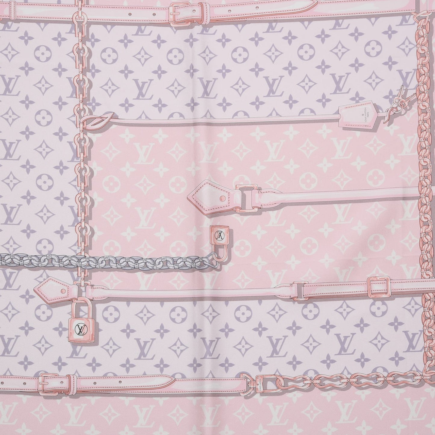 Silk Monogram Confidential Square Scarf Light Pink