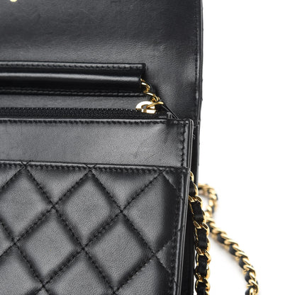 Chanel Lambskin Quilted Wallet On Chain WOC Black 13 of 16