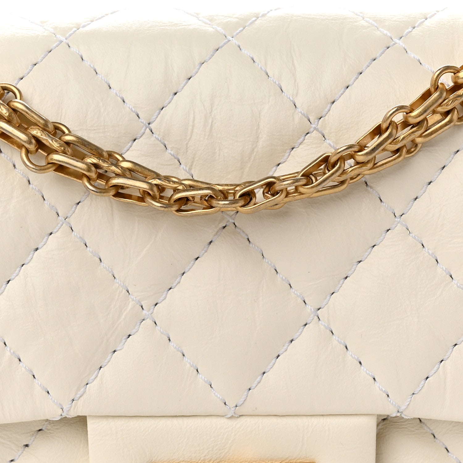 Chanel Aged Calfskin Quilted 2.55 Reissue Mini Flap White 7 of 12