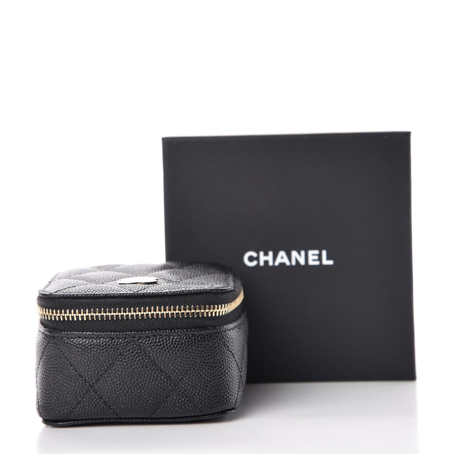 Caviar Quilted Jewelry Travel Case Black