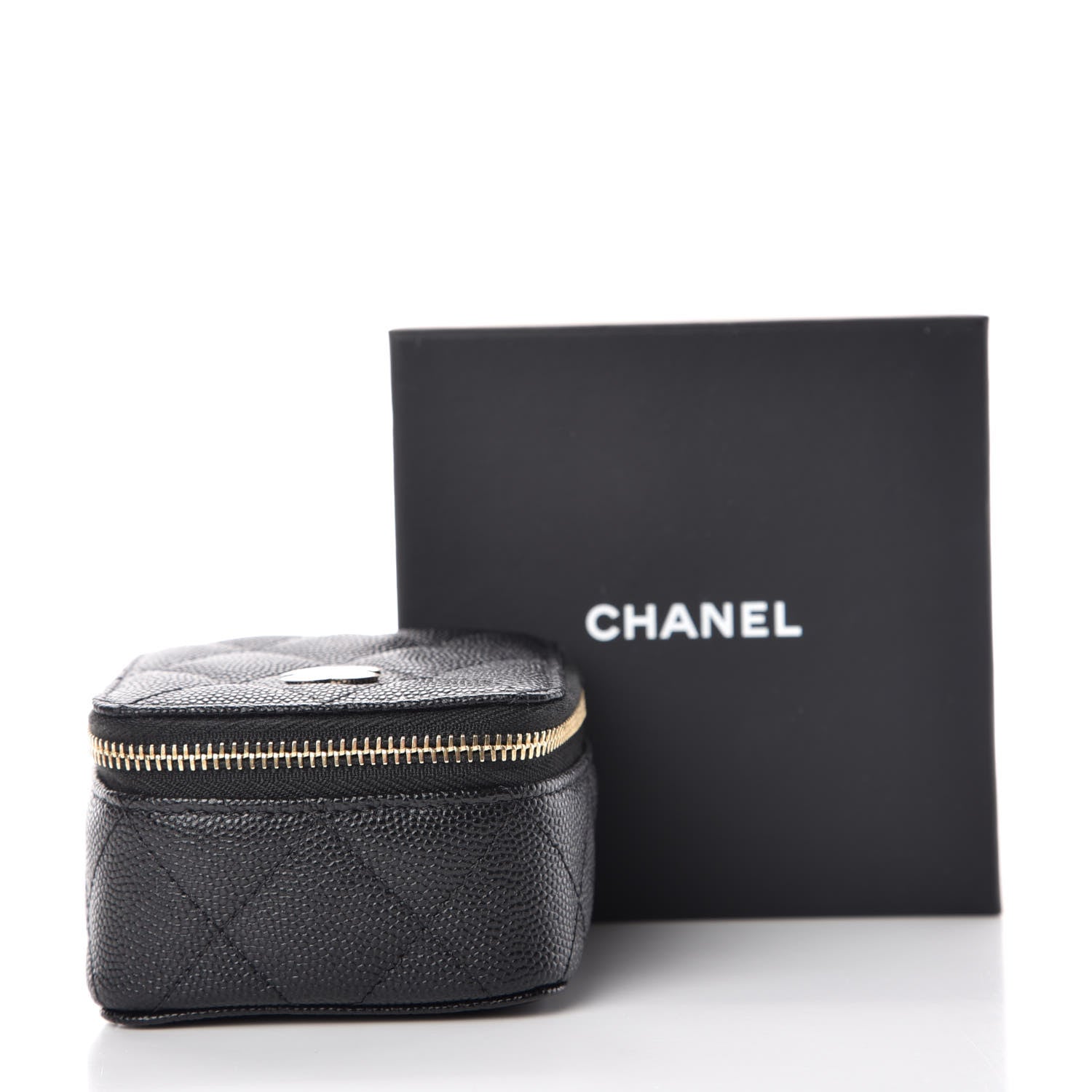 Chanel Caviar Quilted Jewelry Travel Case Black 9 of 9