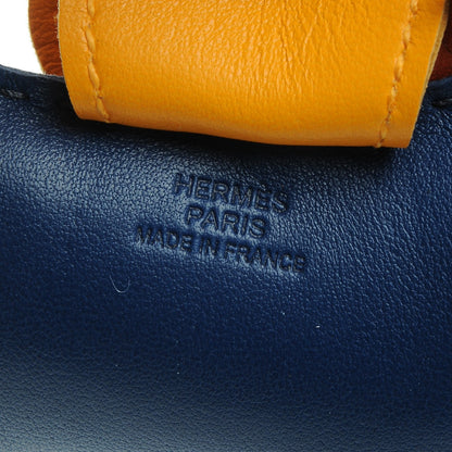 Hermes Milo Lambskin Grigri Rodeo Horse Bag Charm MM Bleu de Malte Cornaline Jaune D'Or 3 of 5