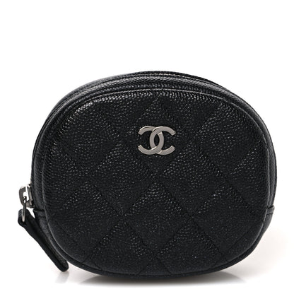 Chanel Iridescent Caviar Quilted Zip Around Classic Coin Purse Black 1 of 7