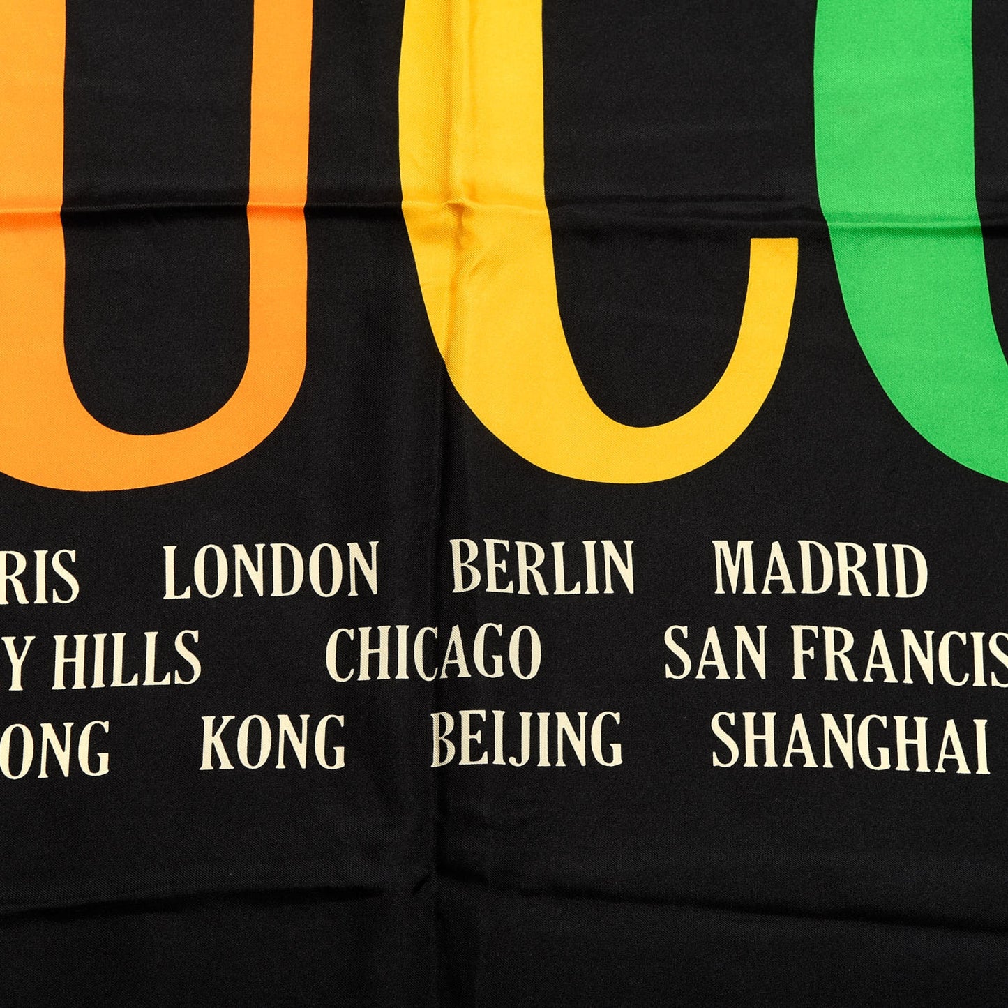 Silk Gucci Multiworld Square Scarf Black Multicolor
