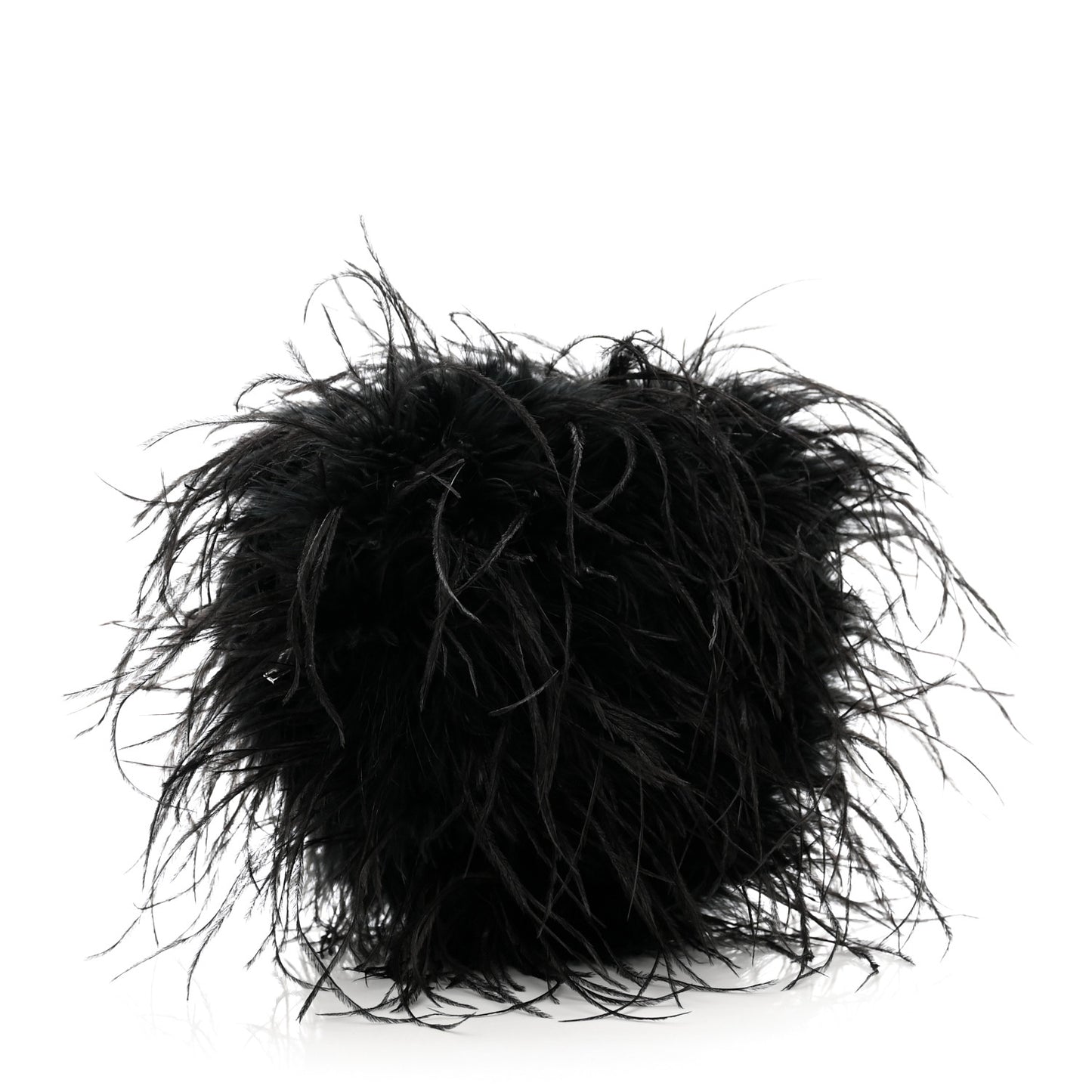 Ostrich Feather Heart Pillow Clutch Black