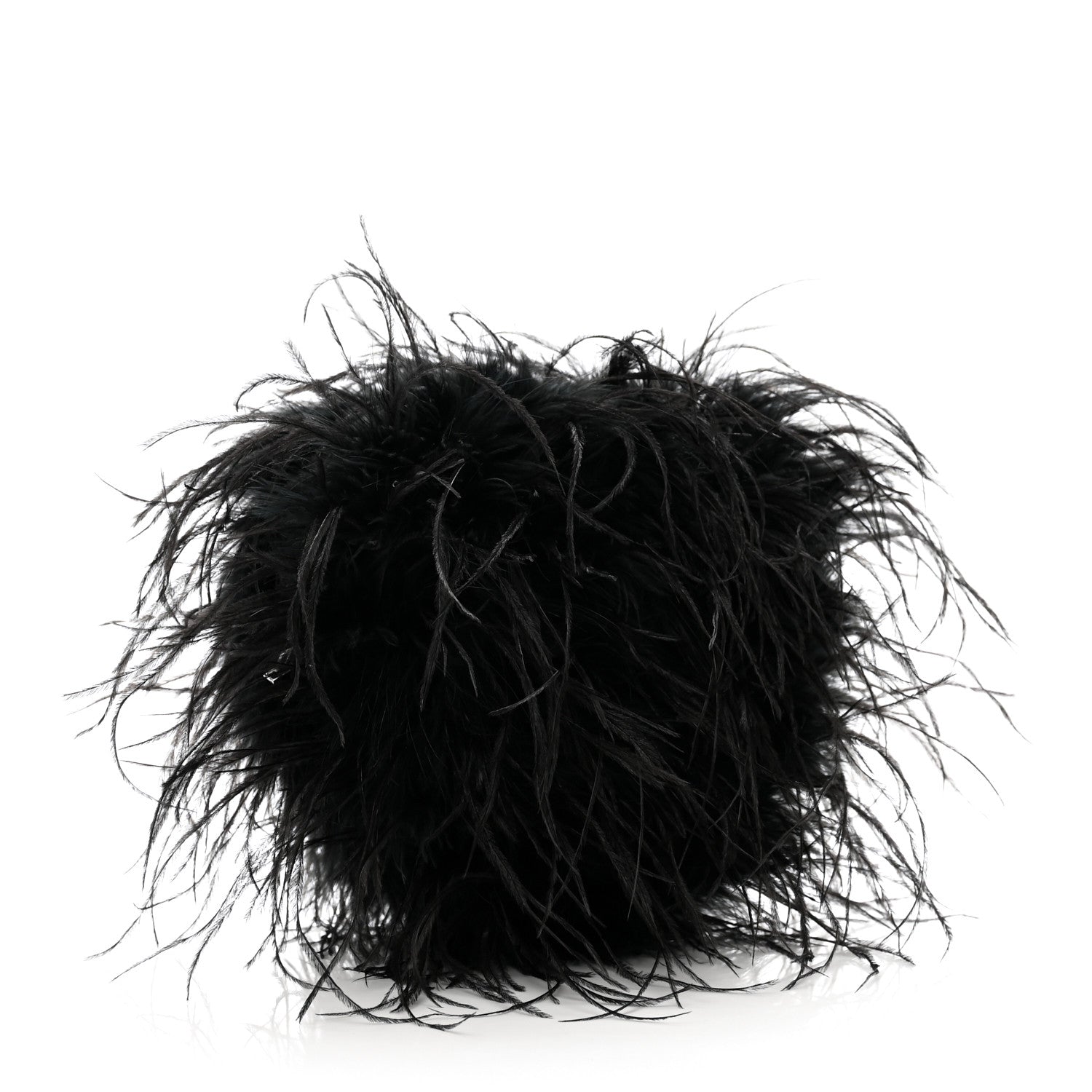 Alexander Wang Ostrich Feather Heart Pillow Clutch Black 3 of 11