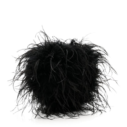 Alexander Wang Ostrich Feather Heart Pillow Clutch Black 3 of 11