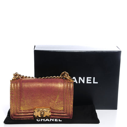 Chanel Metallic Lizard Small Boy Flap Gold 5 of 7