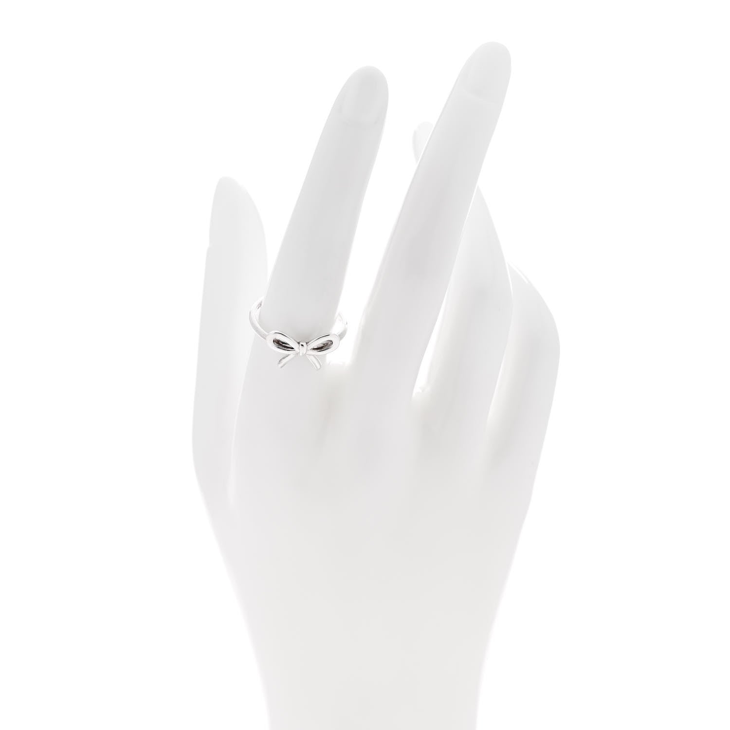 Tiffany Sterling Silver Bow Ring 57 8 2 of 4
