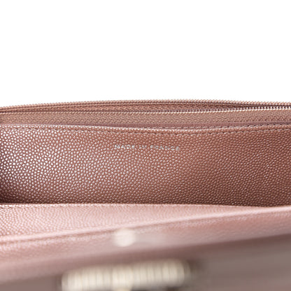Chanel Metallic Caviar Chevron Quilted Vintage Mademoiselle Wallet On Chain WOC Pink 6 of 11