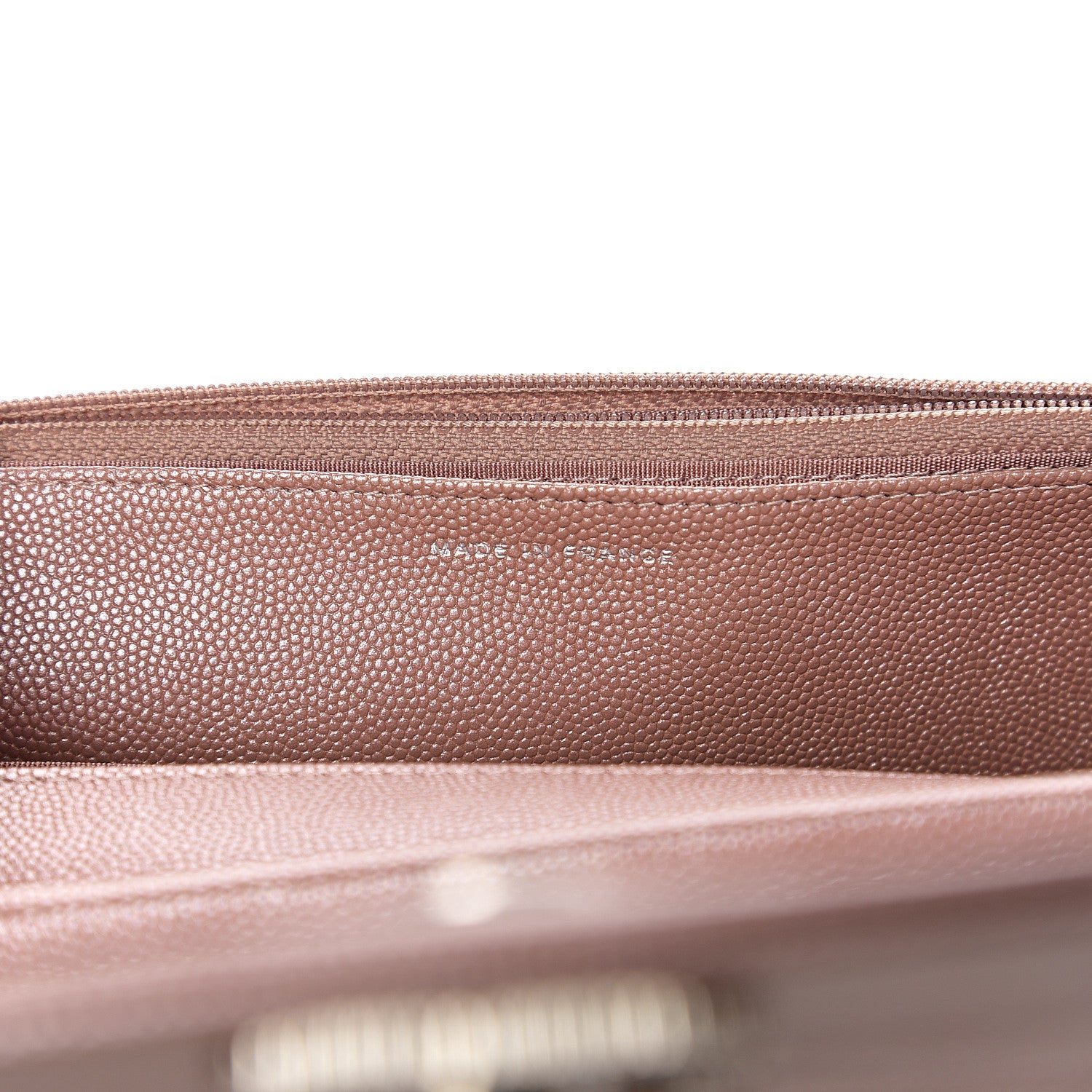 Chanel Metallic Caviar Chevron Quilted Vintage Mademoiselle Wallet On Chain WOC Pink 6 of 11