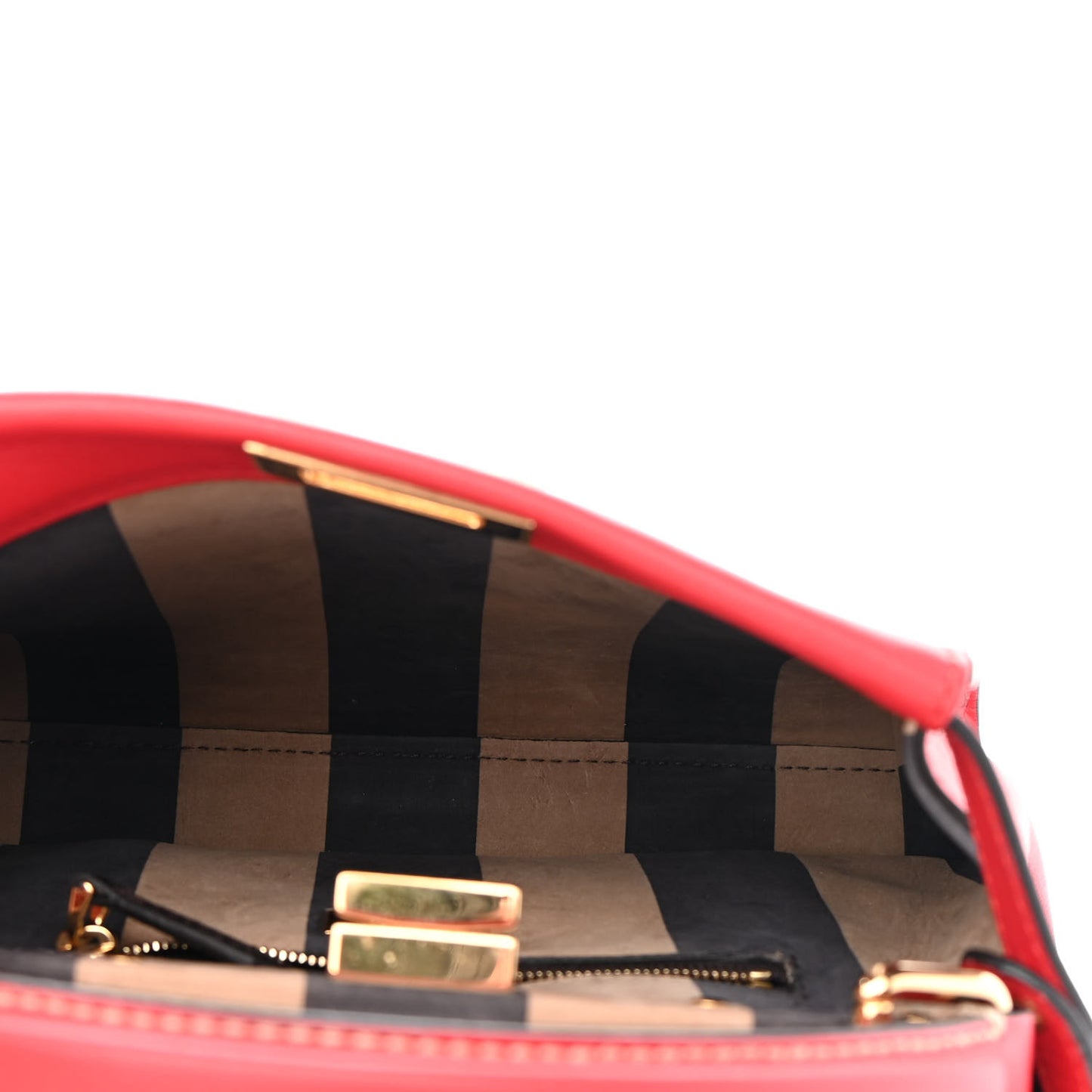 Vitello Seta Nabuk Pequin Mini Peekaboo Iconic Satchel Rosso Cardinale Tobacco Moro