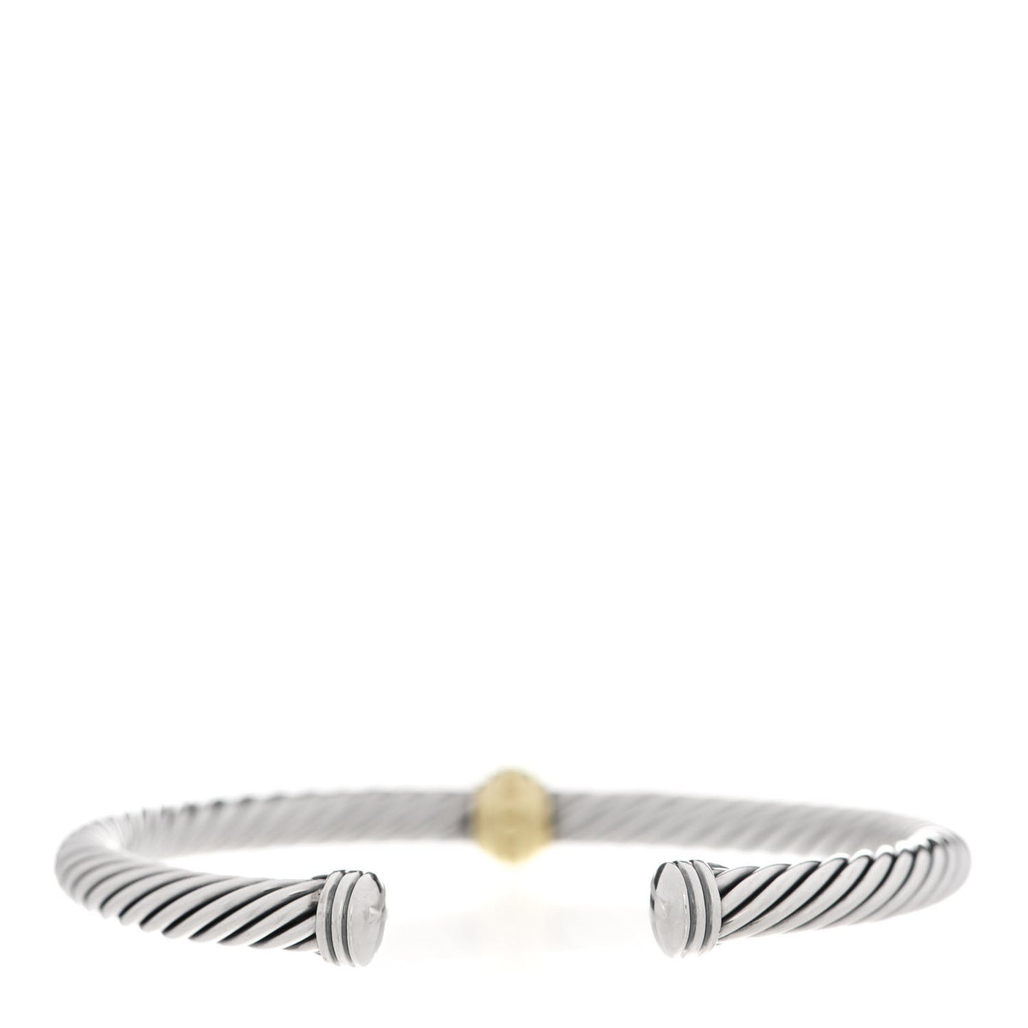 Sterling Silver 14K Yellow Gold 5mm Cable Classics Single Station Bracelet