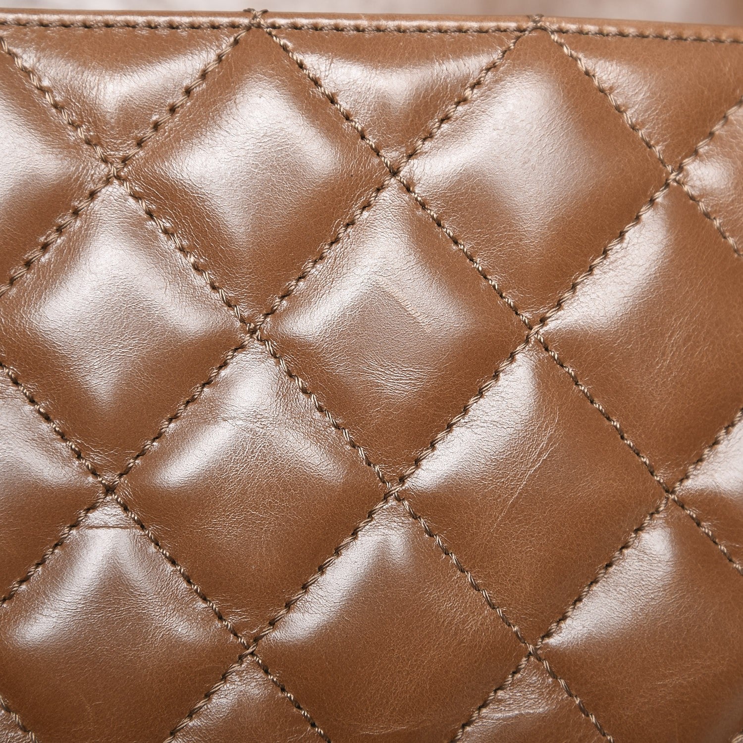 Chanel Glazed Calfskin Castle Rock Large Flap Dark Beige 13 of 14
