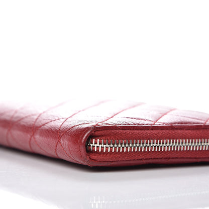 Chanel Caviar Quilted Large Zip Around Organizer Wallet Red 10 of 19
