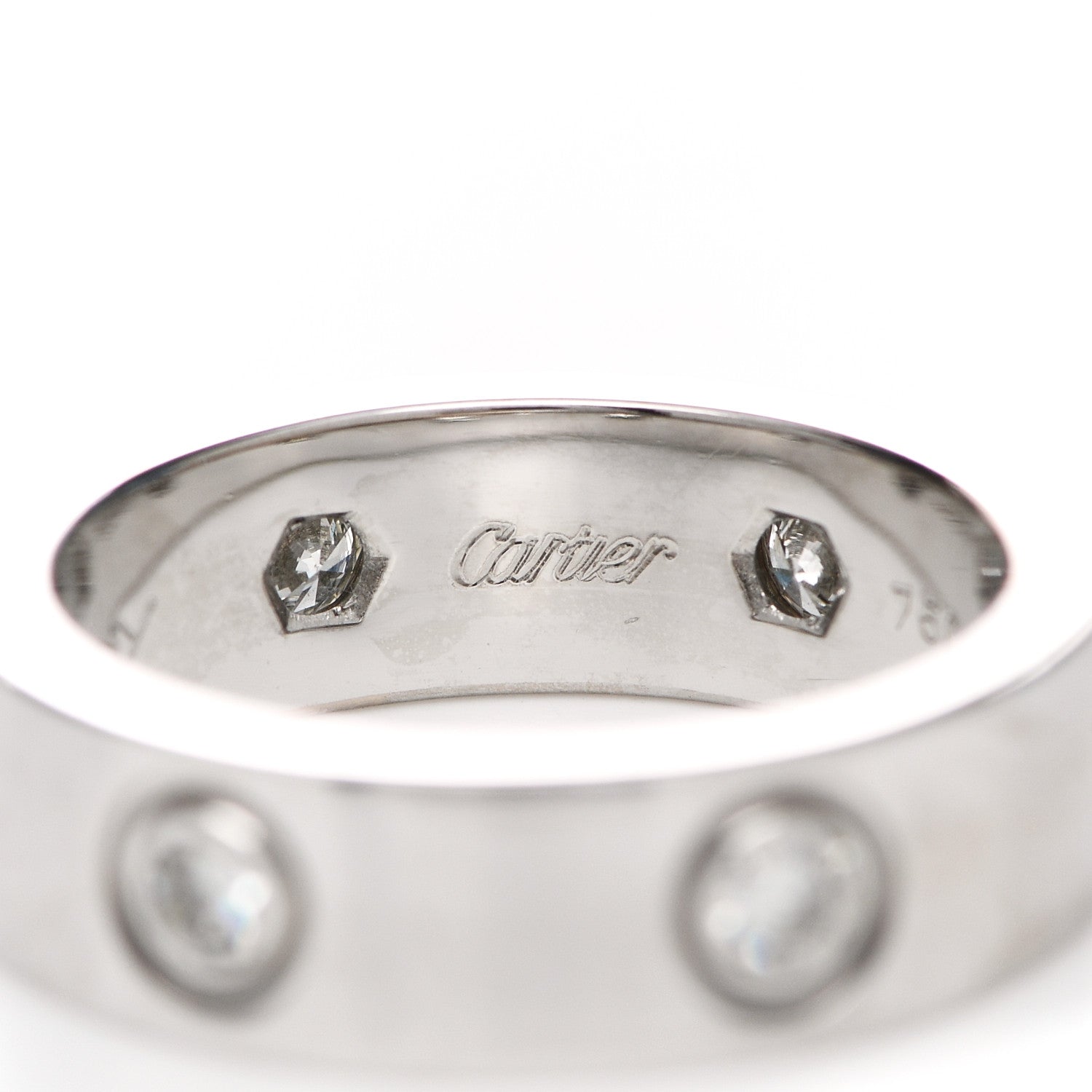 Cartier 18K White Gold 6 Diamond 5.5mm LOVE Ring 50 5.25 4 of 8