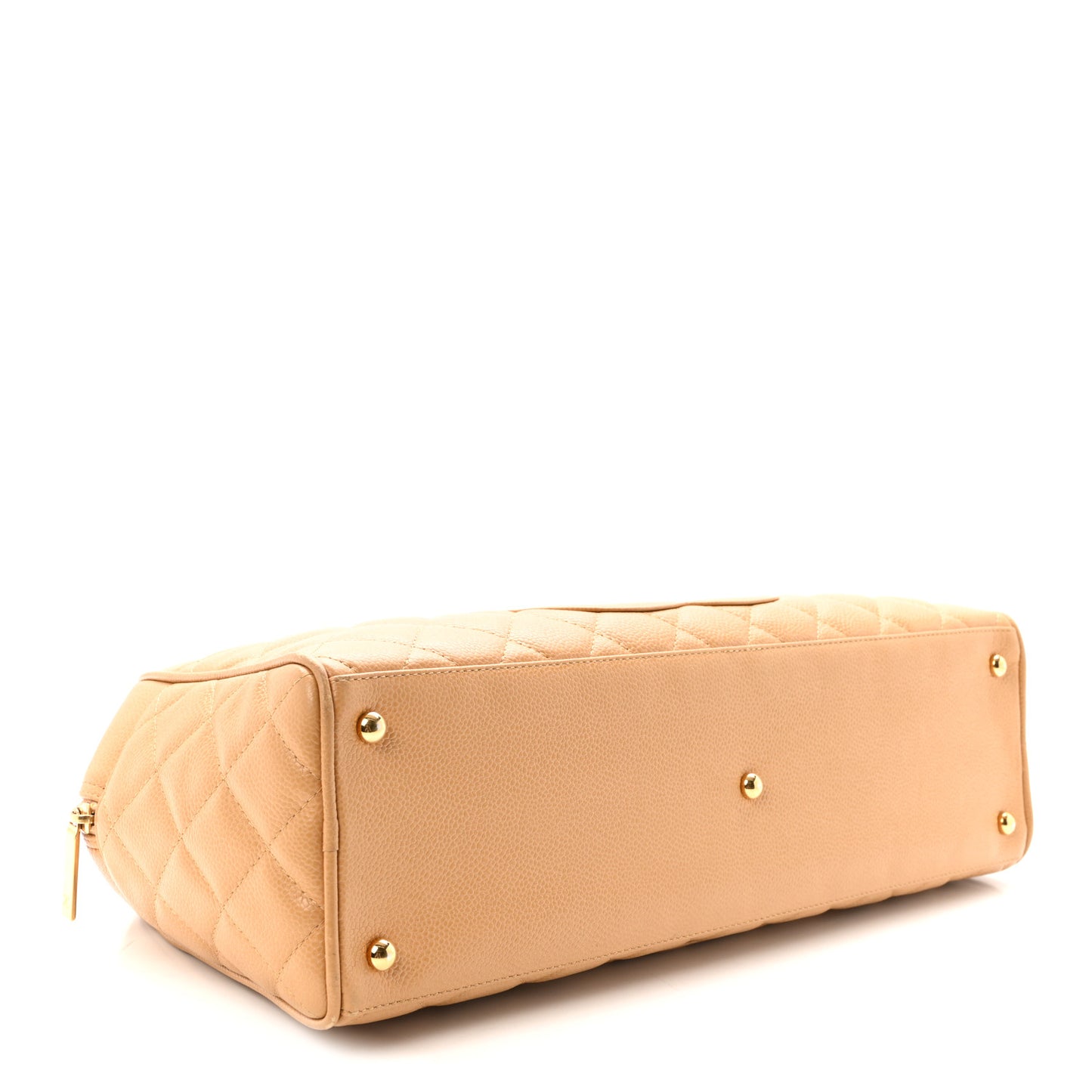 Caviar Quilted Large Bowler Bag Beige