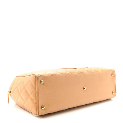 Chanel Caviar Quilted Large Bowler Bag Beige 4 of 10