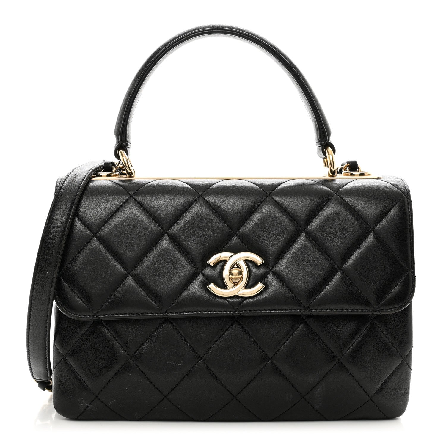 Chanel Lambskin Quilted Small Trendy CC Dual Handle Flap Bag Black 1 of 12