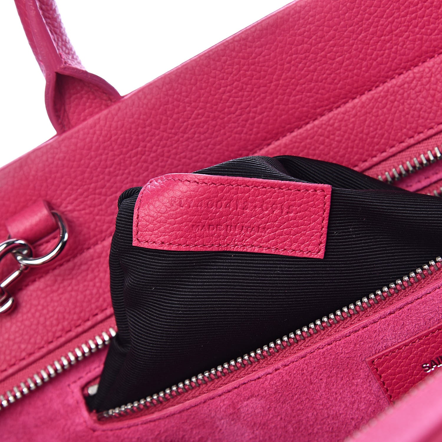 Saint Laurent Grained Calfskin Small Cabas Rive Gauche Bubblegum 7 of 10