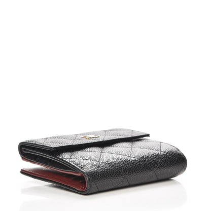 Chanel Caviar Quilted Compact French Flap Wallet Black 4 of 9