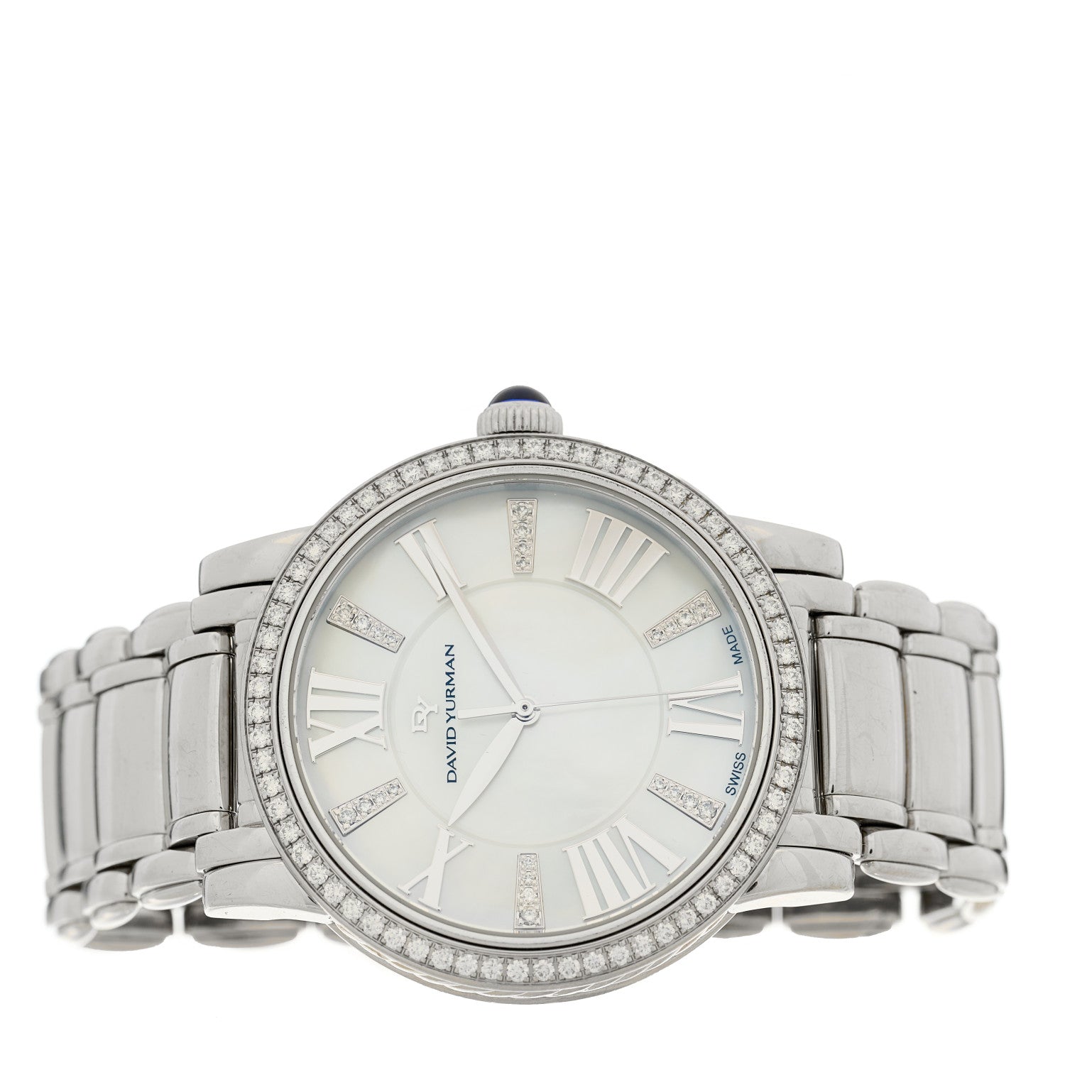 David Yurman Stainless Steel Diamond Bezel Mother of Pearl 38mm Classic Quartz Watch 2 of 4