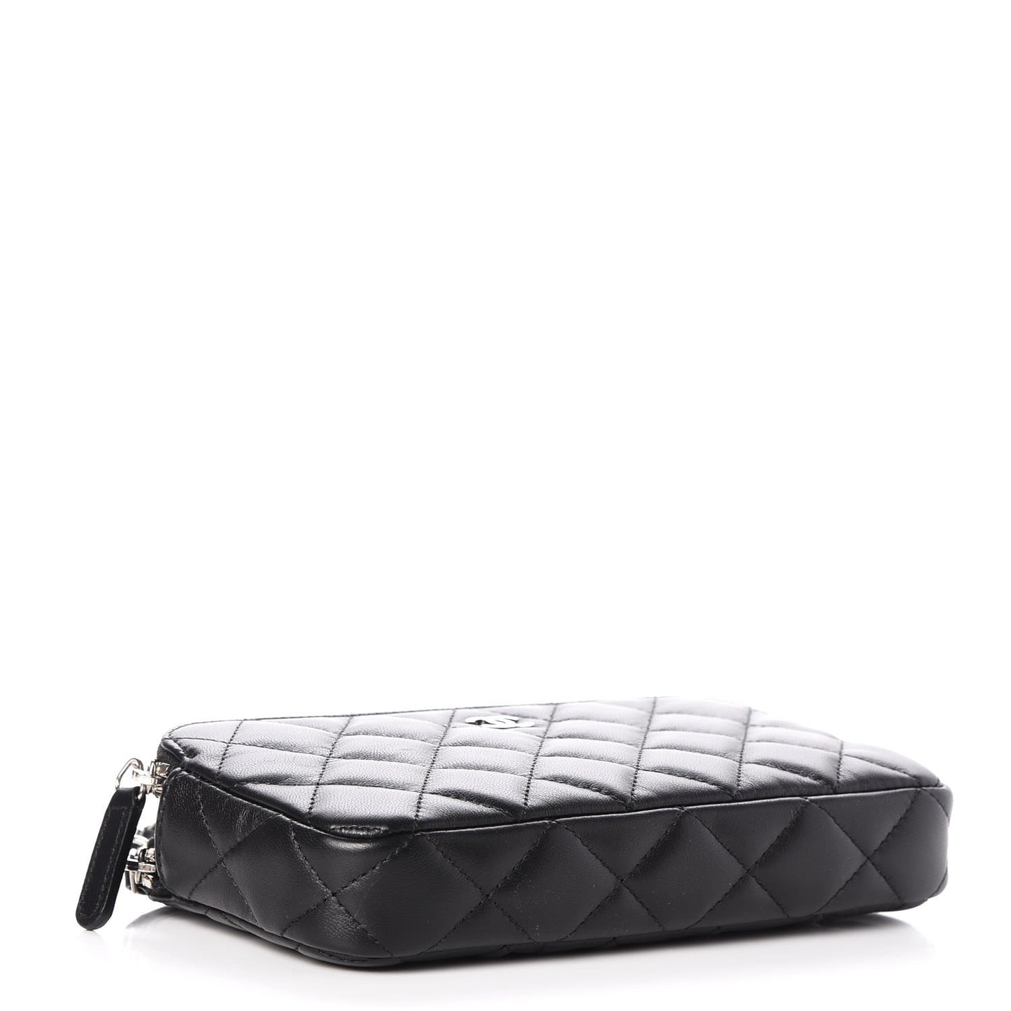 Lambskin Quilted Small Clutch With Chain Black