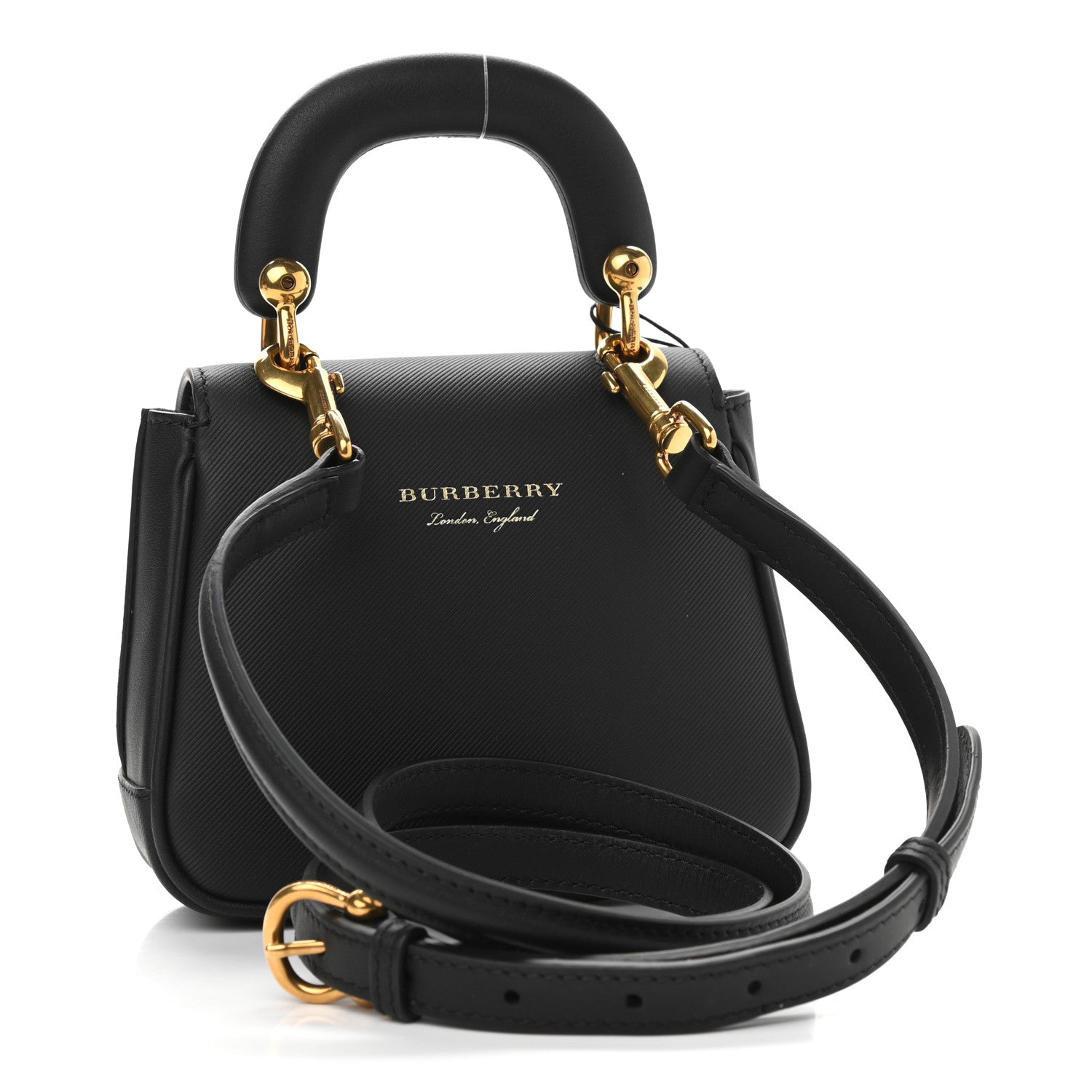 Burberry Trench Calfskin Mini DK88 Top Handle Bag Black 2 of 11