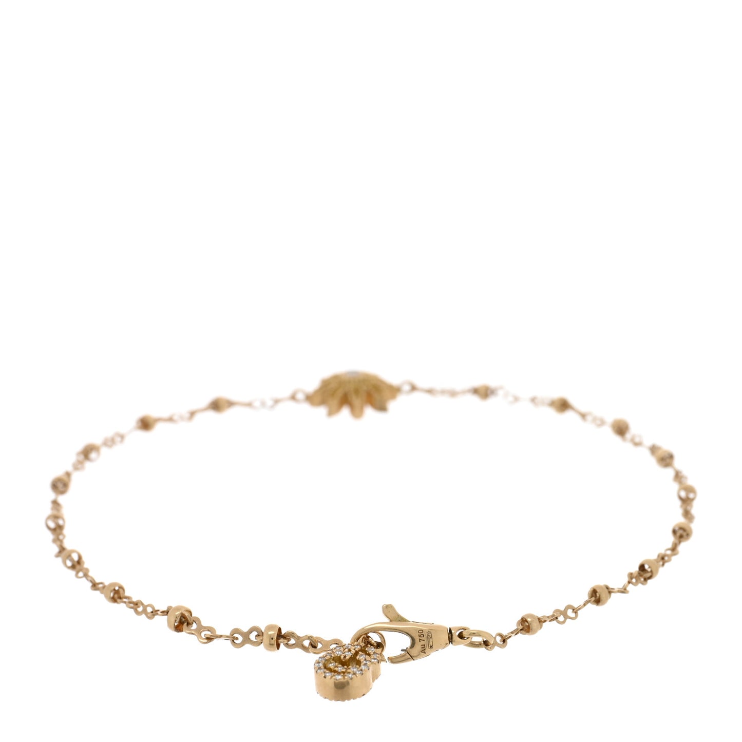 18K Yellow Gold Diamond Flora Station Bracelet