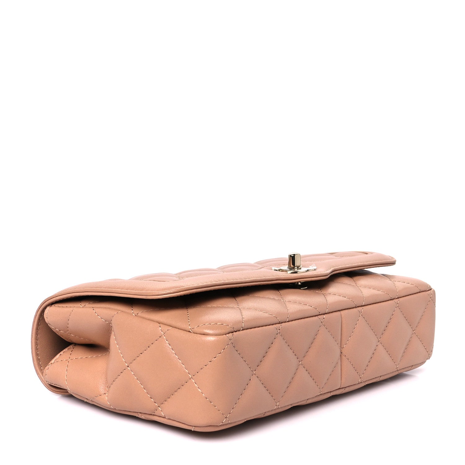 Chanel Crumpled Glazed Lambskin Quilted Small Flap Beige 4 of 12