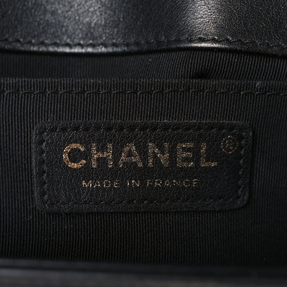 Chanel Metallic Crumpled Goatskin Medium Boy Flap Black Gold 6 of 11