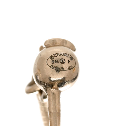 Chanel Metal Pearl Quilted CC Drop Earrings Gold 4 of 5